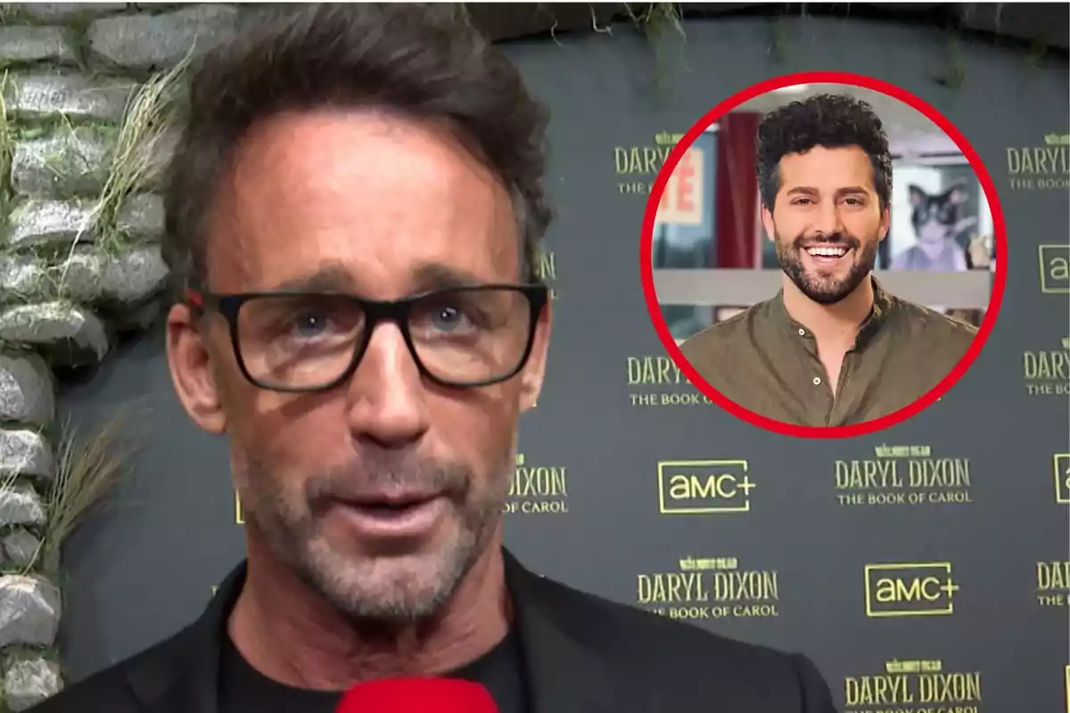 Montaje con Álvaro Muñoz Escassi, con gafas, y Javier De Hoyos, sonriente dentro de un círculo rojo