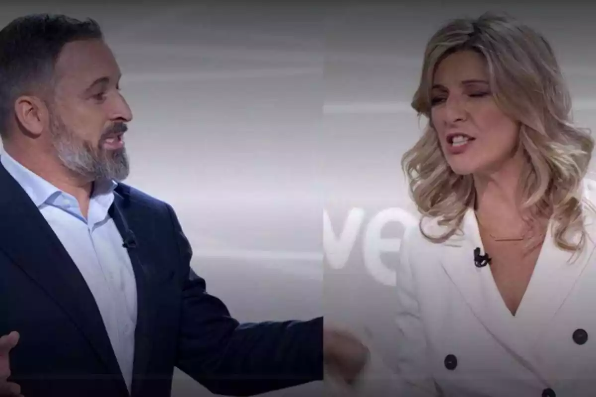 Santiago Abascal y Yolanda Díaz en el debate del 19 de julio de 2023