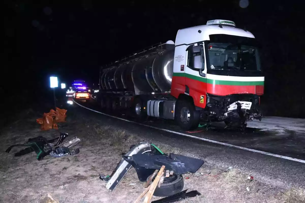 Imagen del accidente en la C-12 del miércoles 3 de enero en la provincia de Tarragona