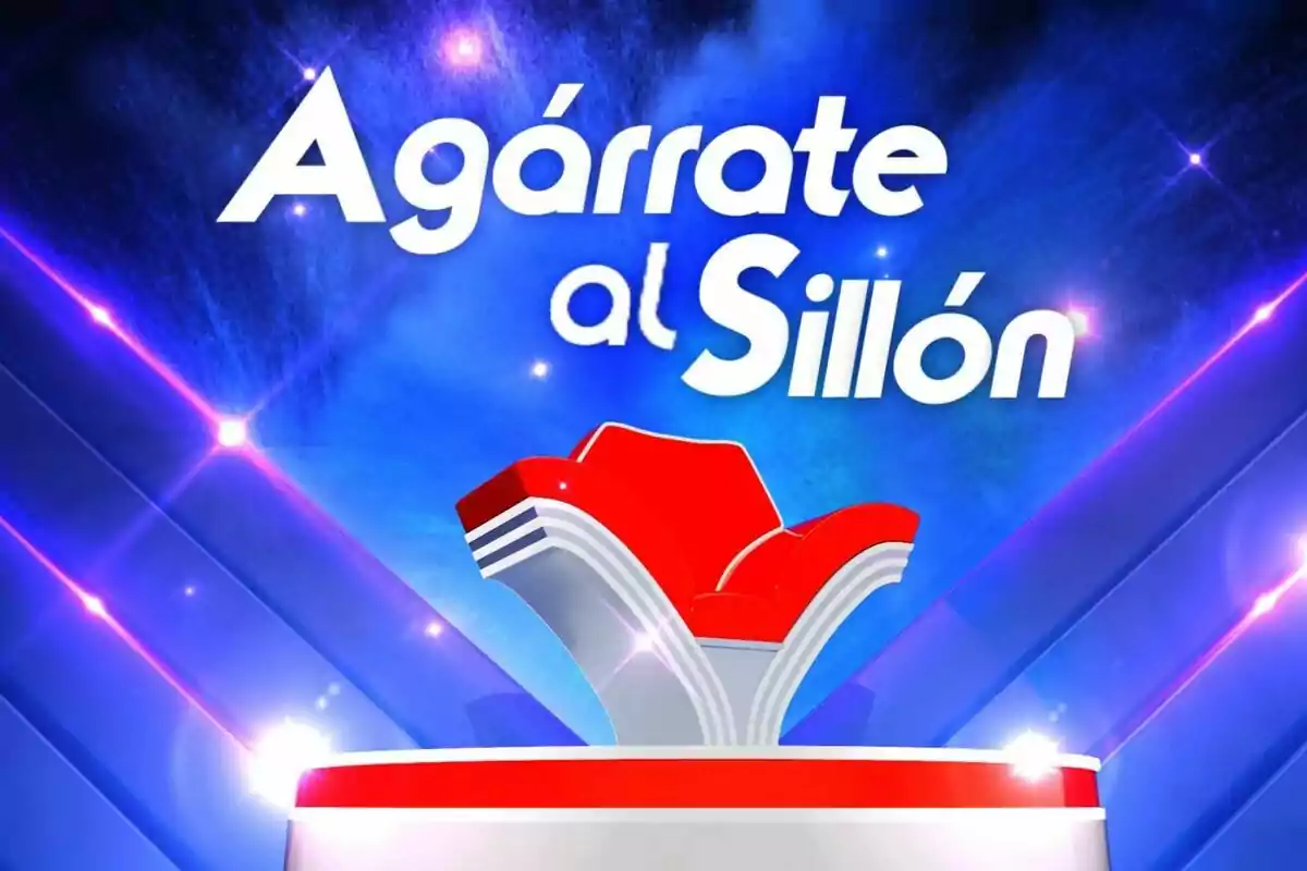 Logo colorido de Agárrate al Sillón con un sillón rojo en el centro y fondo azul brillante