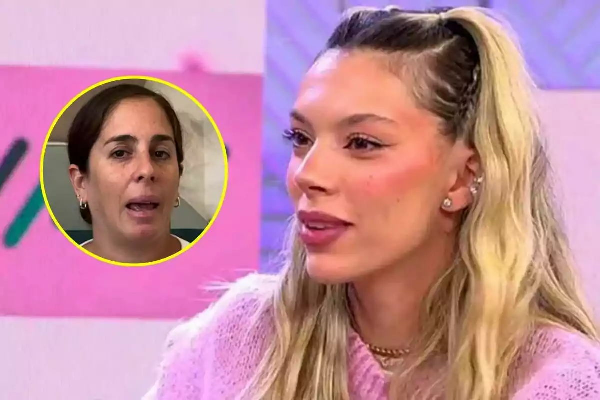 Alejandra Rubio de cabello rubio y suelto está en Vamos a ver, mientras que en un recuadro circular se muestra a Anabel Pantoja con cabello oscuro y recogido.