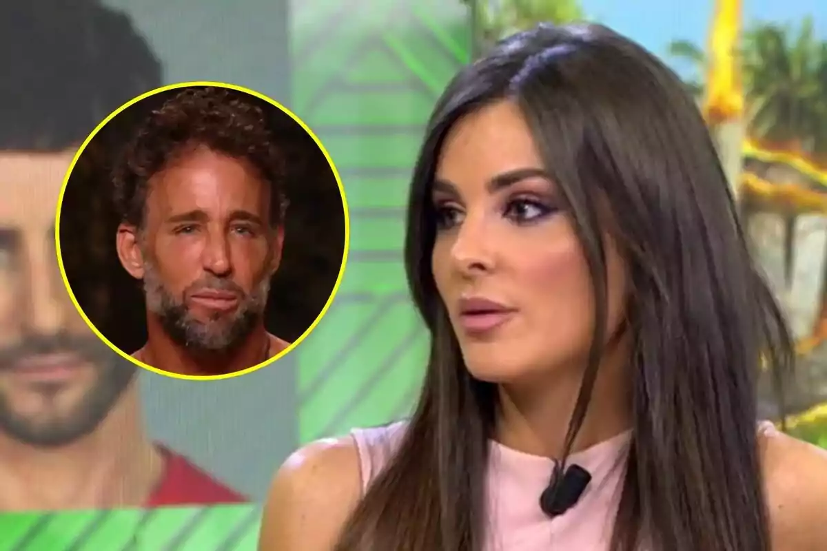 Alexia Rivas con cabello oscuro y un micrófono en la ropa aparece en Vamos a ver, mientras que en un recuadro se muestra a Álvaro Muñoz Escassi con barba y cabello rizado en Supervivientes.