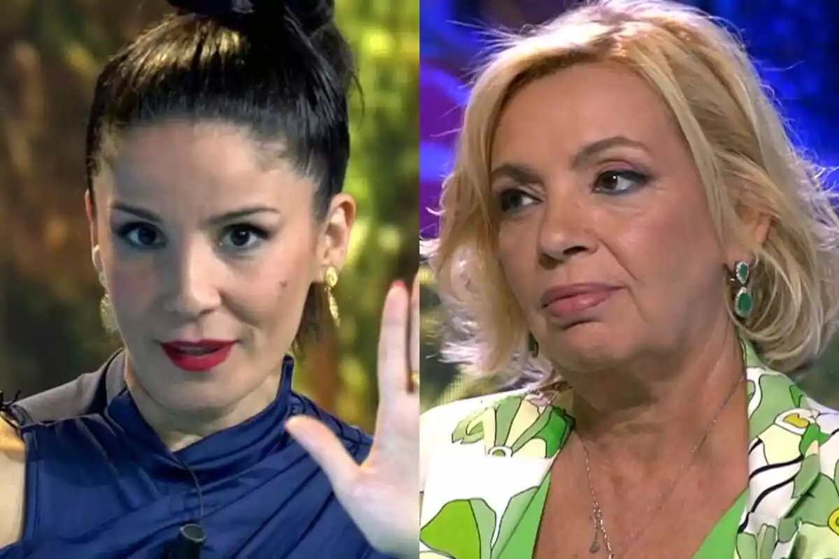 Montaje de Ana Illa, novia de Ángel Cristo, contra Carmen Borrego en el plató de Supervivientes