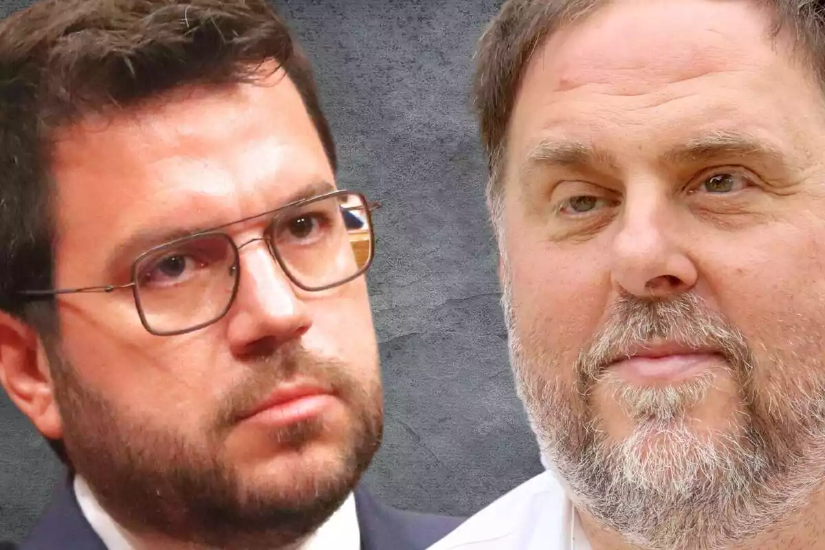 Montaje con los líderes de ERC Oriol Junqueras y Pere Aragonès