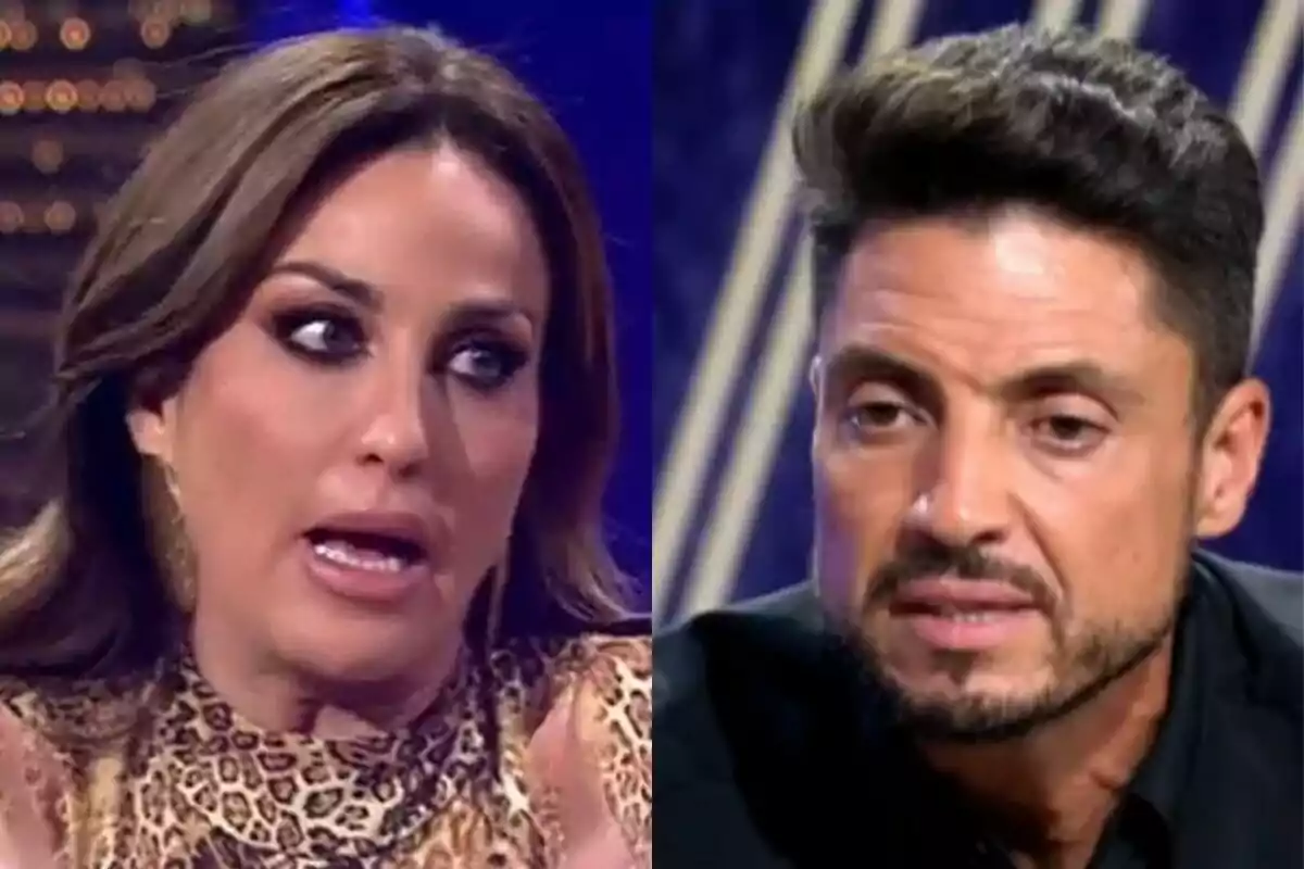 Beatriz Archidona y Carlos Calderón en De Viernes con expresiones serias y fondo oscuro.