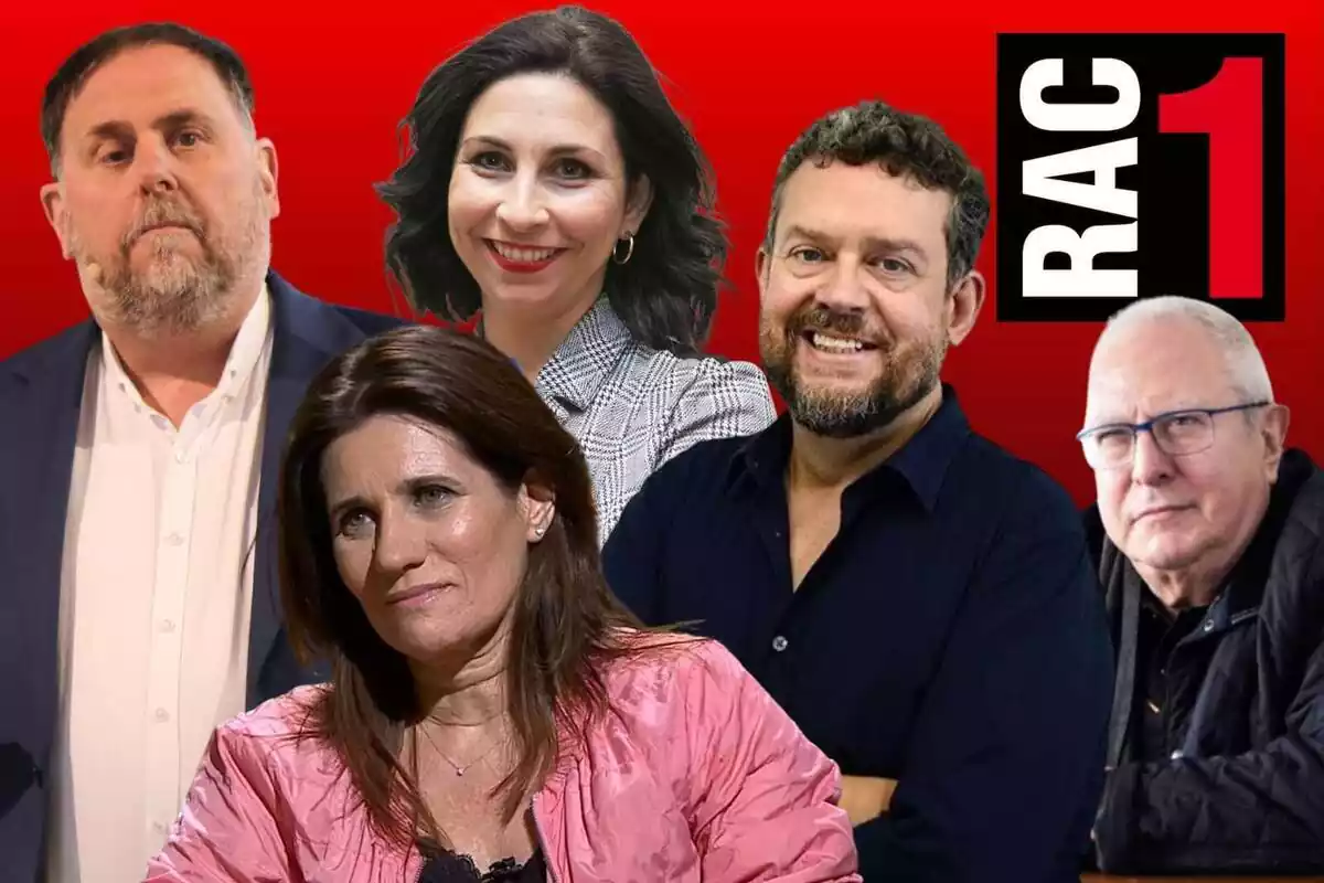 Montaje con algunos candidatos de ERC que han trabajado en la radio catalana del Grupo Godó RAC1