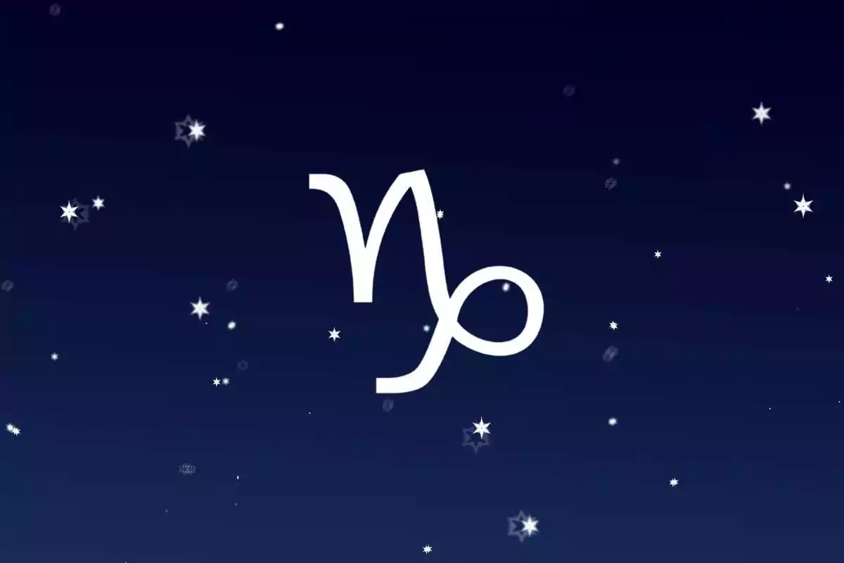 Signo del zodíaco Capricornio con un cielo con estrellas de fondo