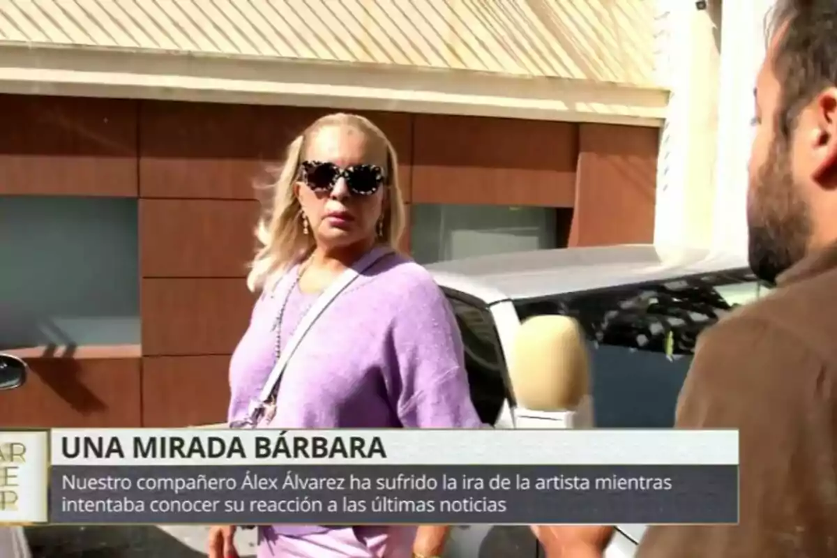 Captura de Bárbara Rey y un reportero en 'TardeAR'