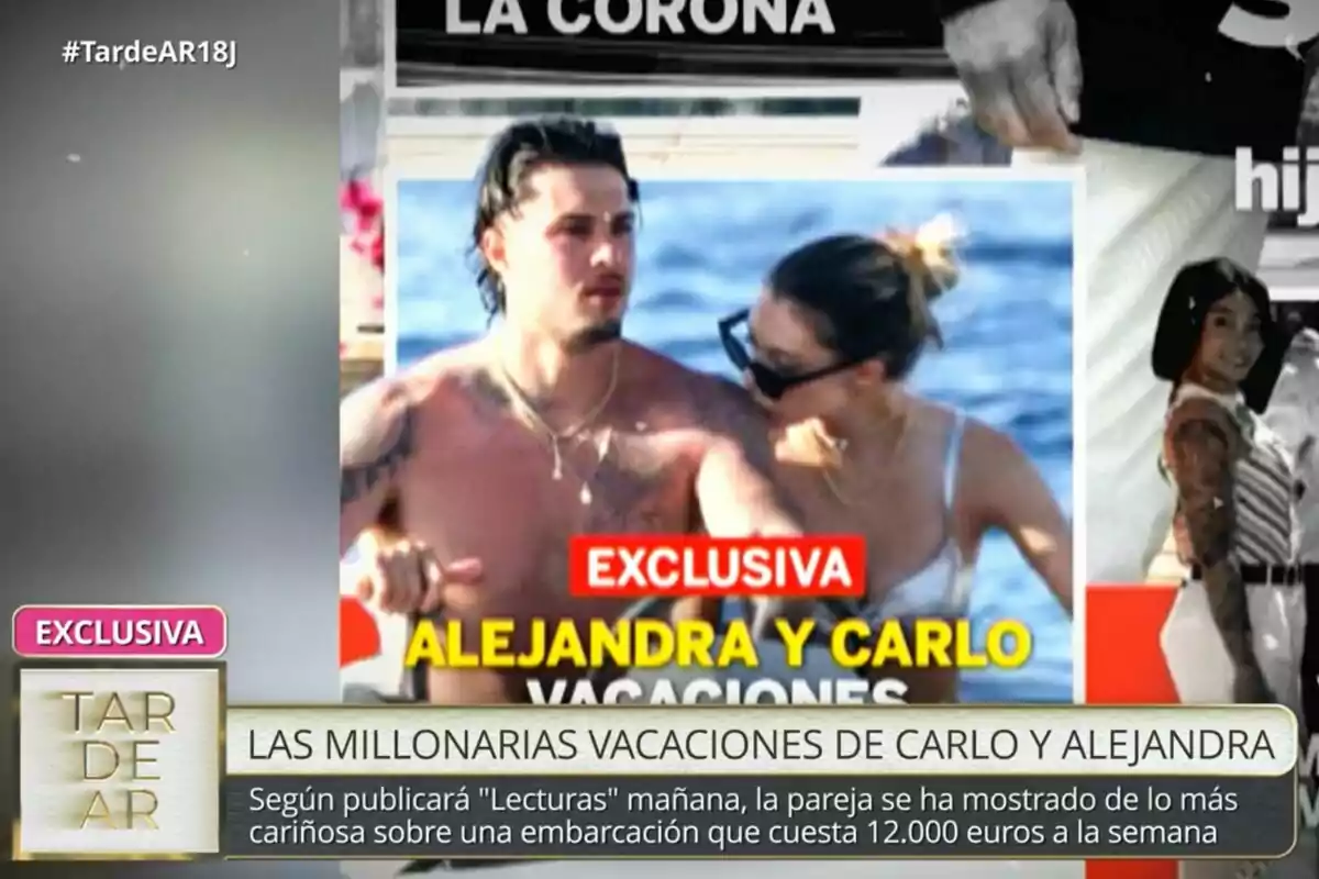 Captura de la portada de 'Lecturas' con Alejandra Rubio y Carlo Costanzia en 'Tardear'