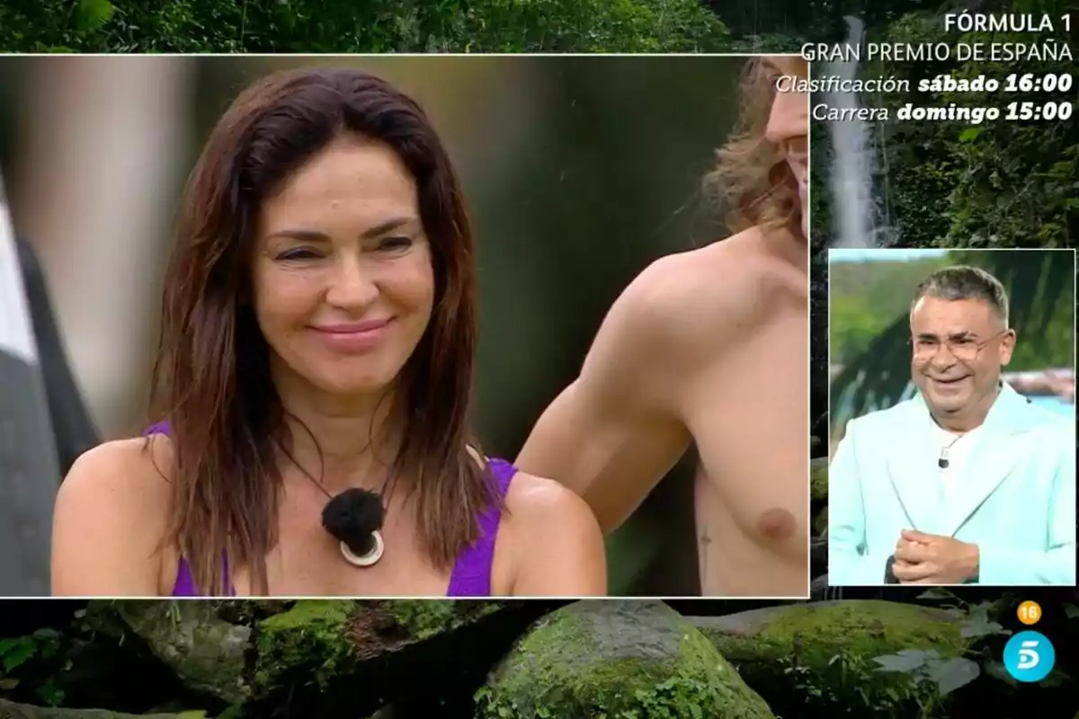 Captura de Olga Moreno junto a Jorge Javier Vázquez en 'Supervivientes'