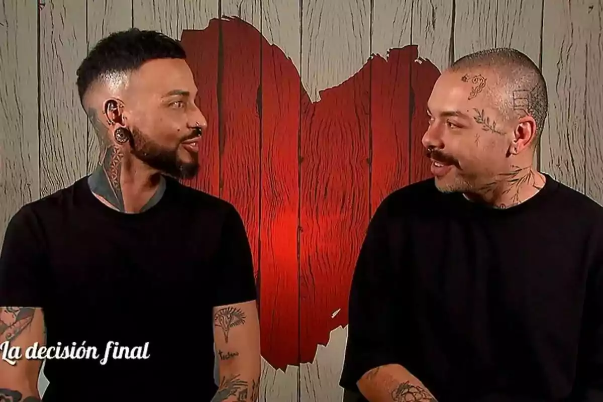 Captura de Pedro y Fran en la decisión final de 'First Dates'