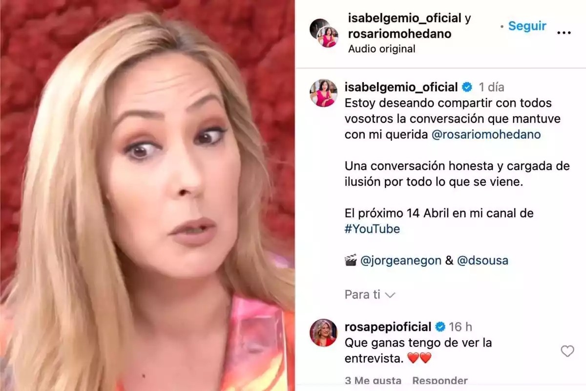 Captura de Rosario Mohedano en redes sociales Captura de Rosario Mohedano en redes sociales