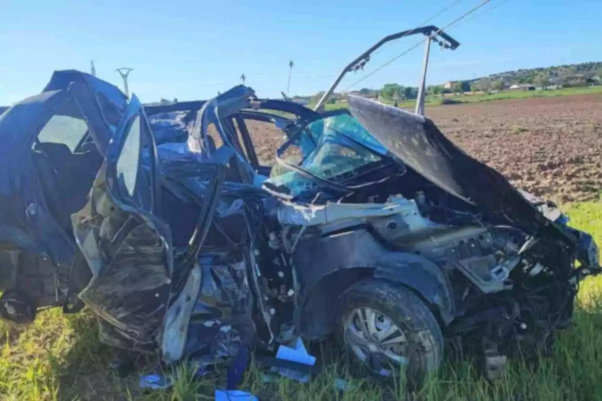 Captura del coche tras el accidente de Yuncos, en Toledo