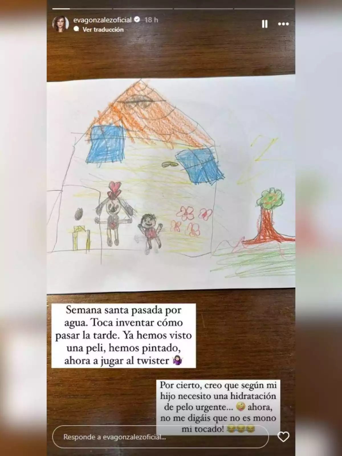 Storie de Eva González de los dibujos de su hijo Storie de Eva González de los dibujos de su hijo