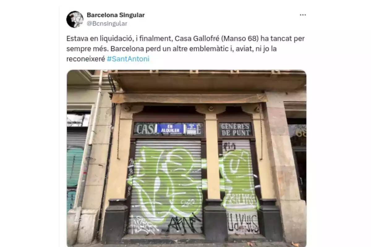Captura de pantalla de X de la cuenta Barcelona Singular Captura de pantalla de X de la cuenta Barcelona Singular