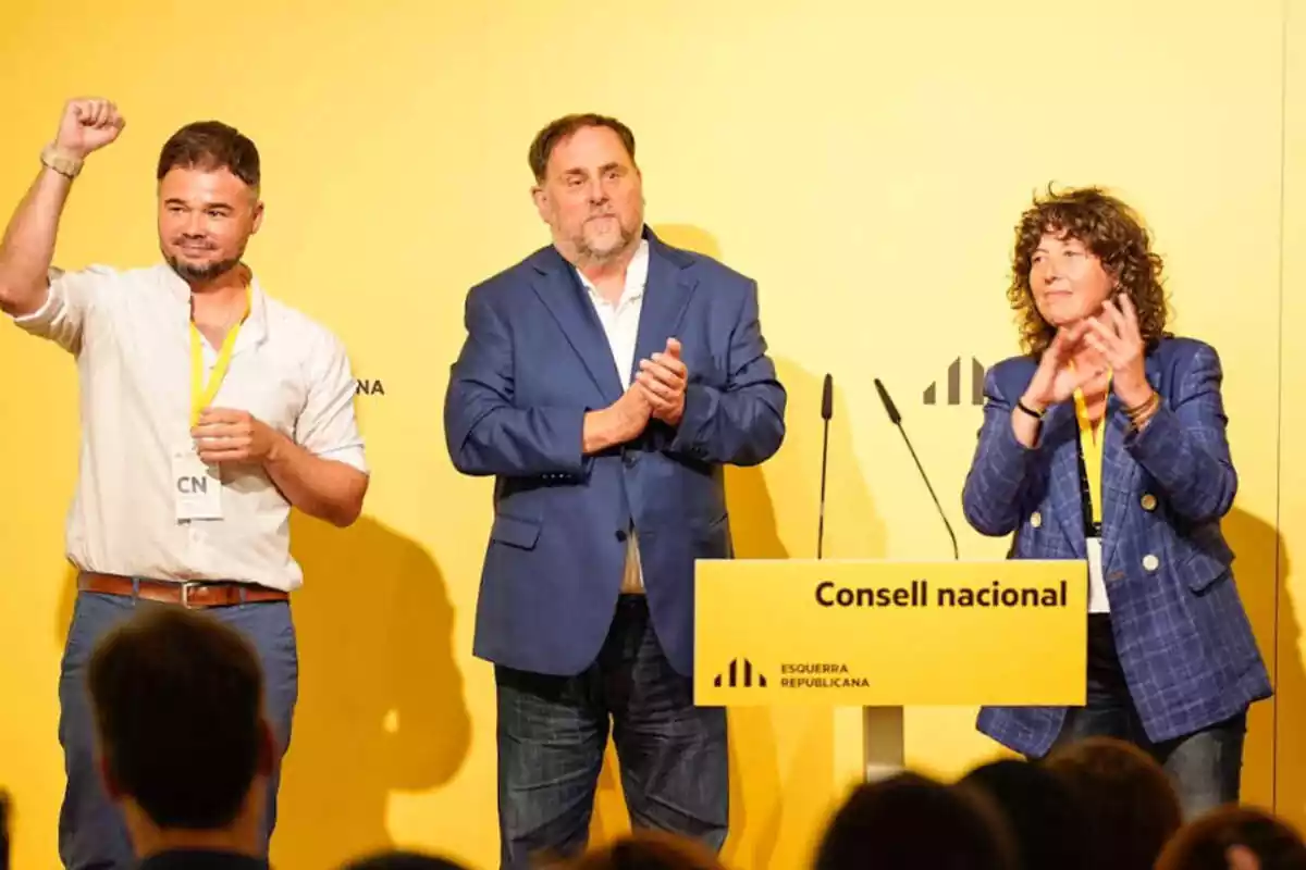 Rufián, Junqueras y Jordà, en el consejo nacional de ERC