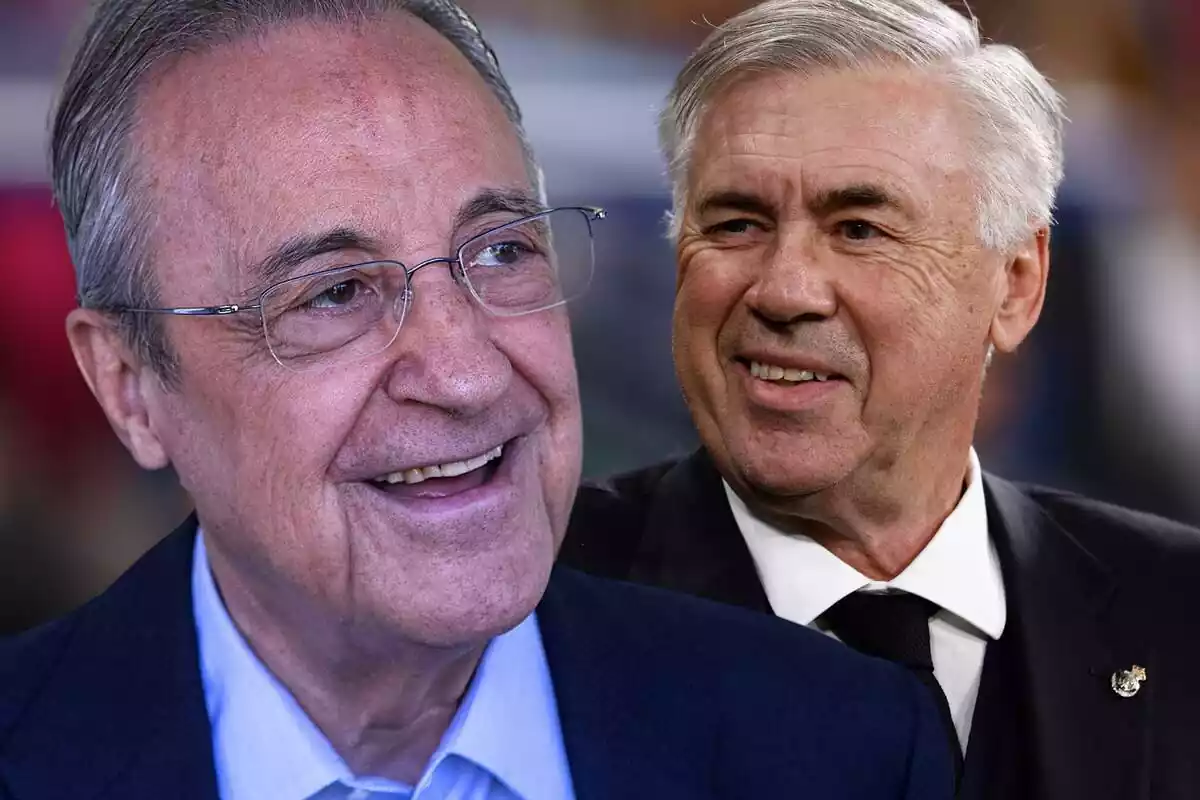 Florentino Pérez y Carlo Ancelotti comparten miradas cómplices