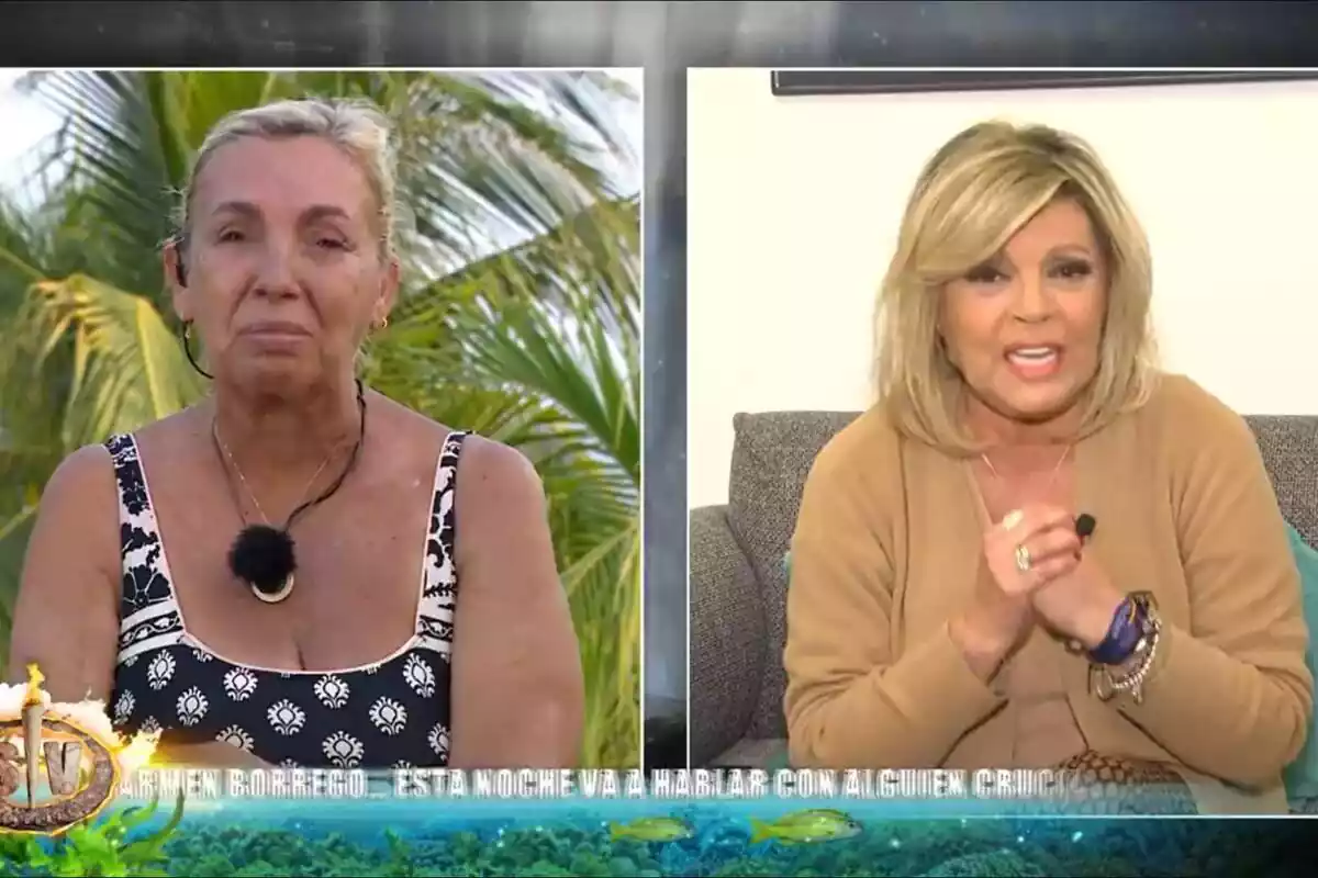 Captura de Carmen Borrego hablando con Terelu Campos en Supervivientes