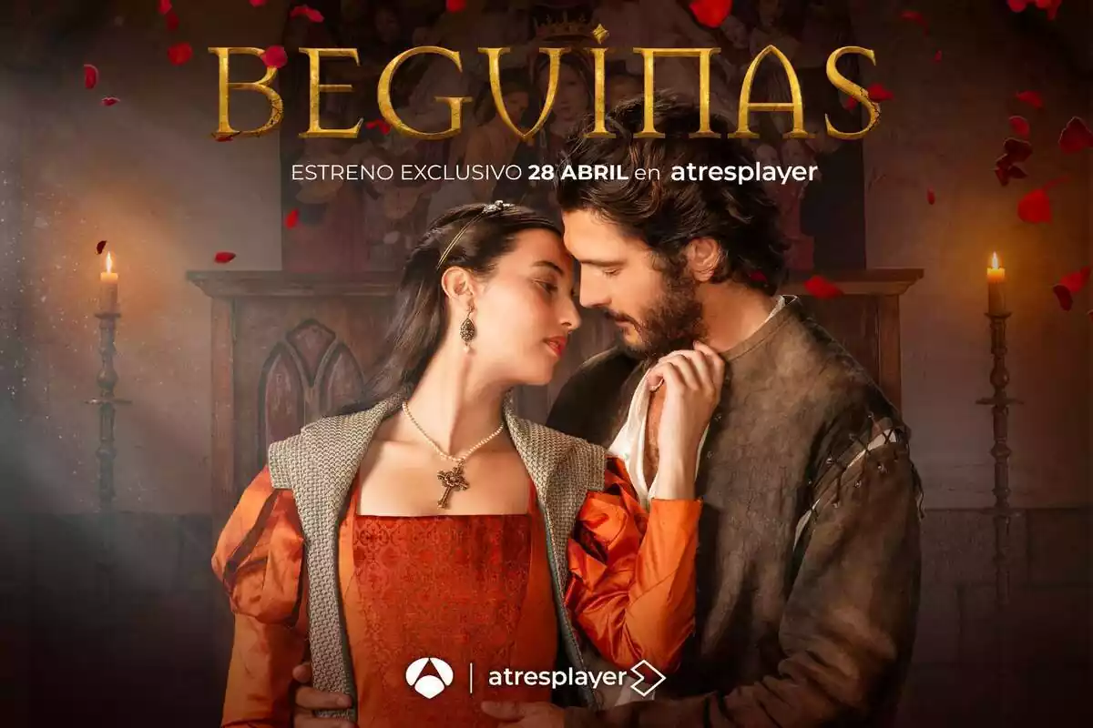 Cartel de Beguinas con Amaia Aberasturi y Yon González casi besándose