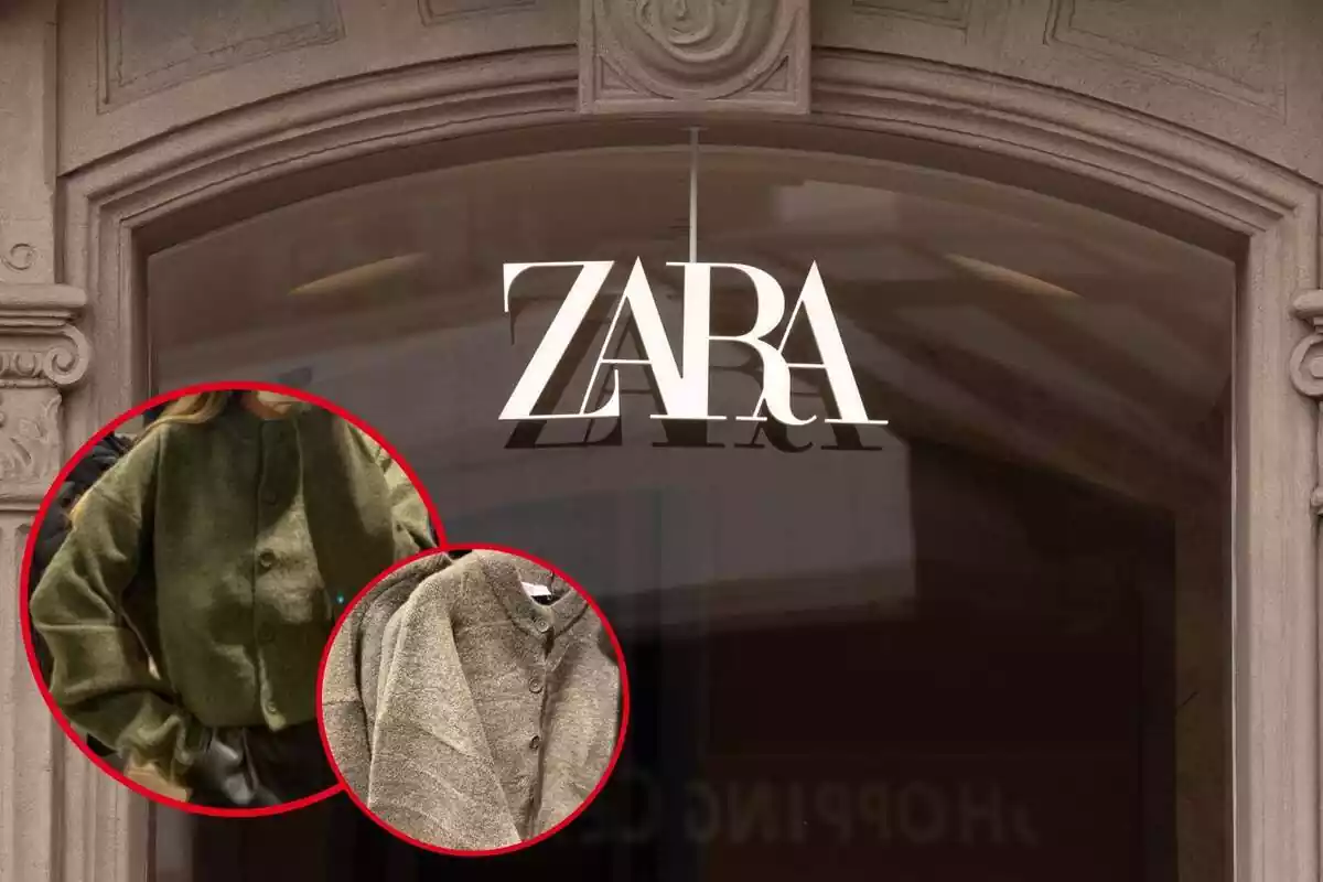 Tienda de Zara y chaqueta cropped punto
