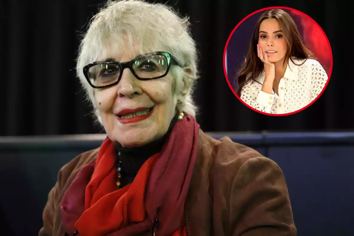 Una foto de Concha Velasco sinriendo y al lado una imagen de Gloria Camila en Telecinco