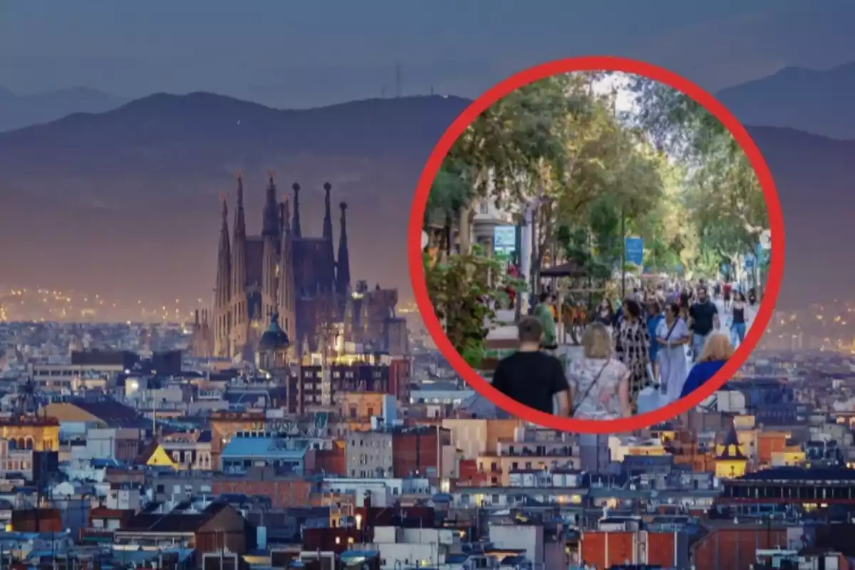 Barcelona y un círculo con la calle Consell de Cent