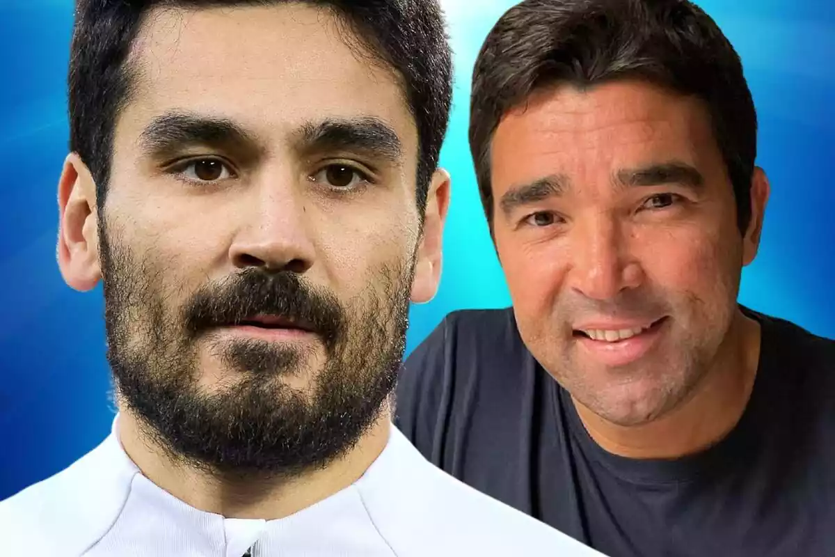 Ilkay Gündogan en primer plano con Deco a su lado