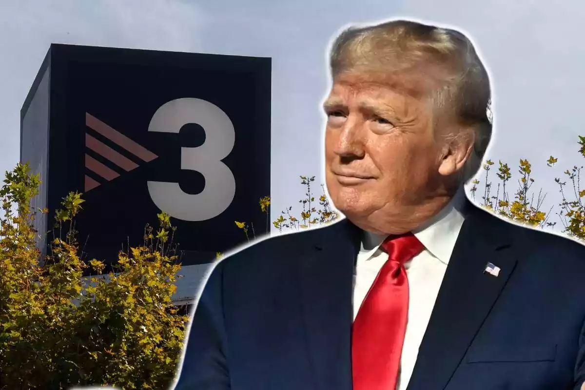 Montaje de Donald Trump y los estudios de TV3