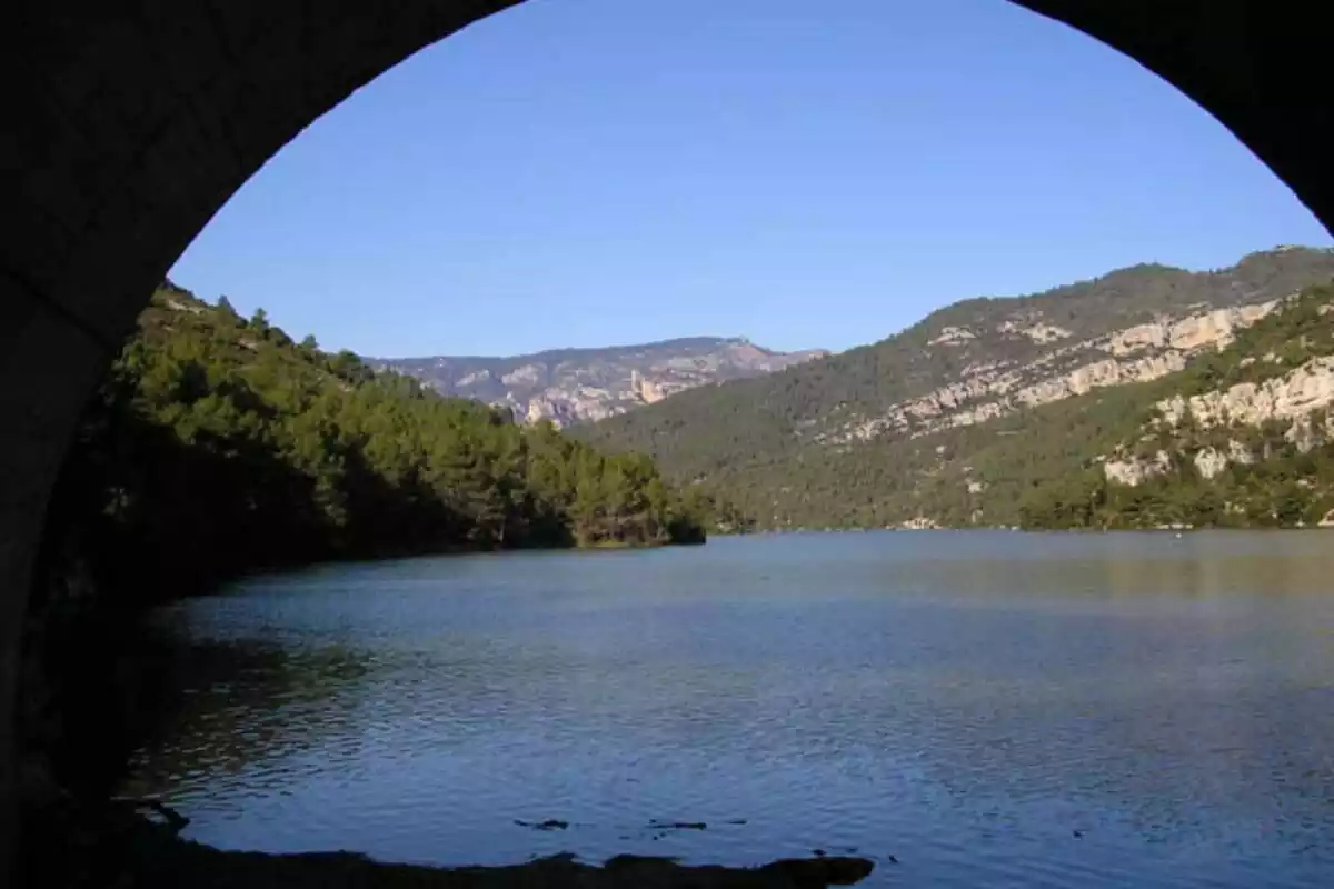 Imagen desde un túnel del embalse de Ulldecona, Castellón