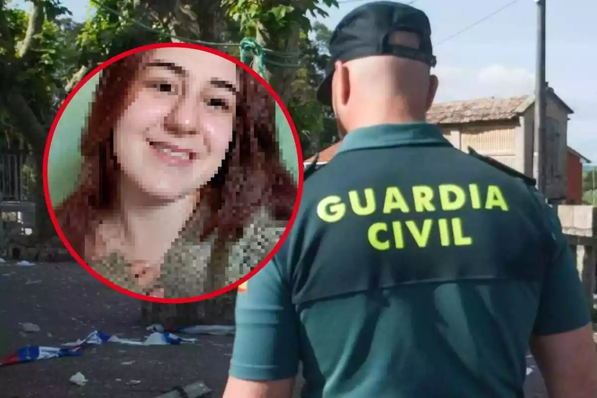 Montaje con un Guardia Civil y Laura, asesinada en Chiloeches