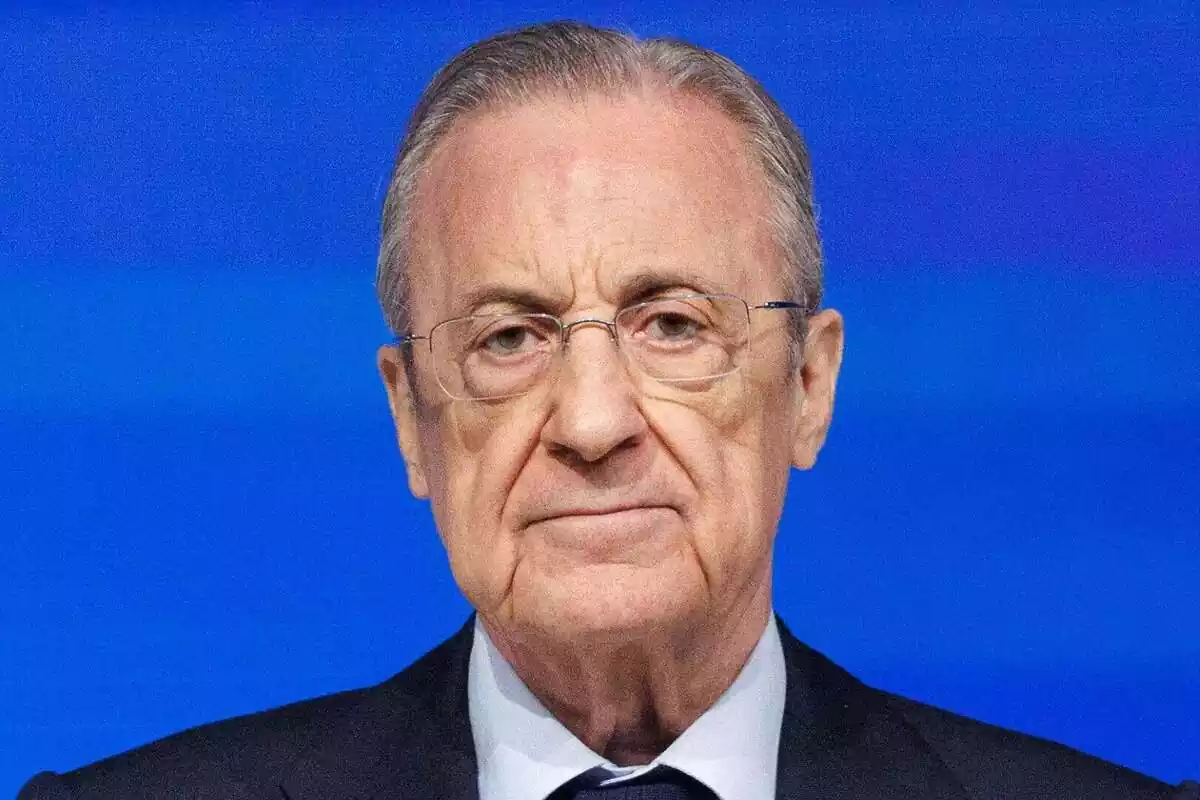 Primer plano de Florentino Pérez con cara seria