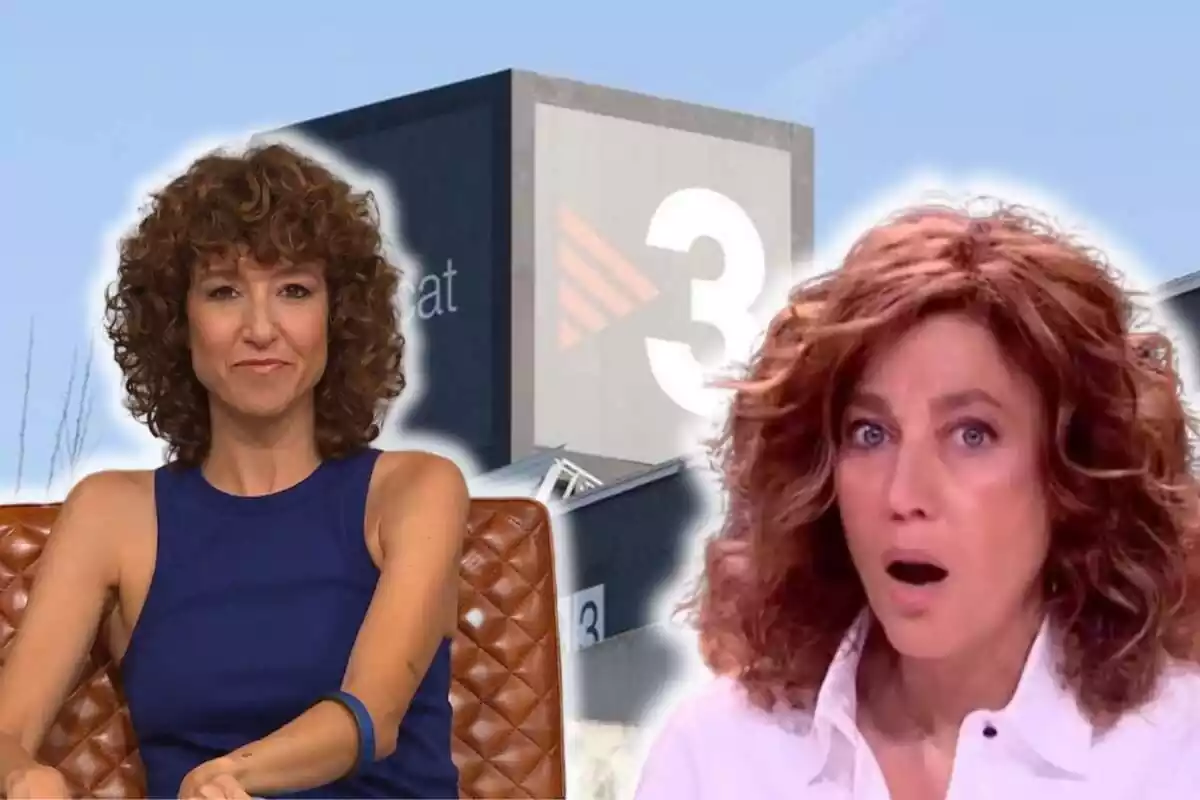 Fotomontaje con las caras de Agnès Marquès sonriendo y Helena García Melero sorprendida con un fondo de los estudios de TV3