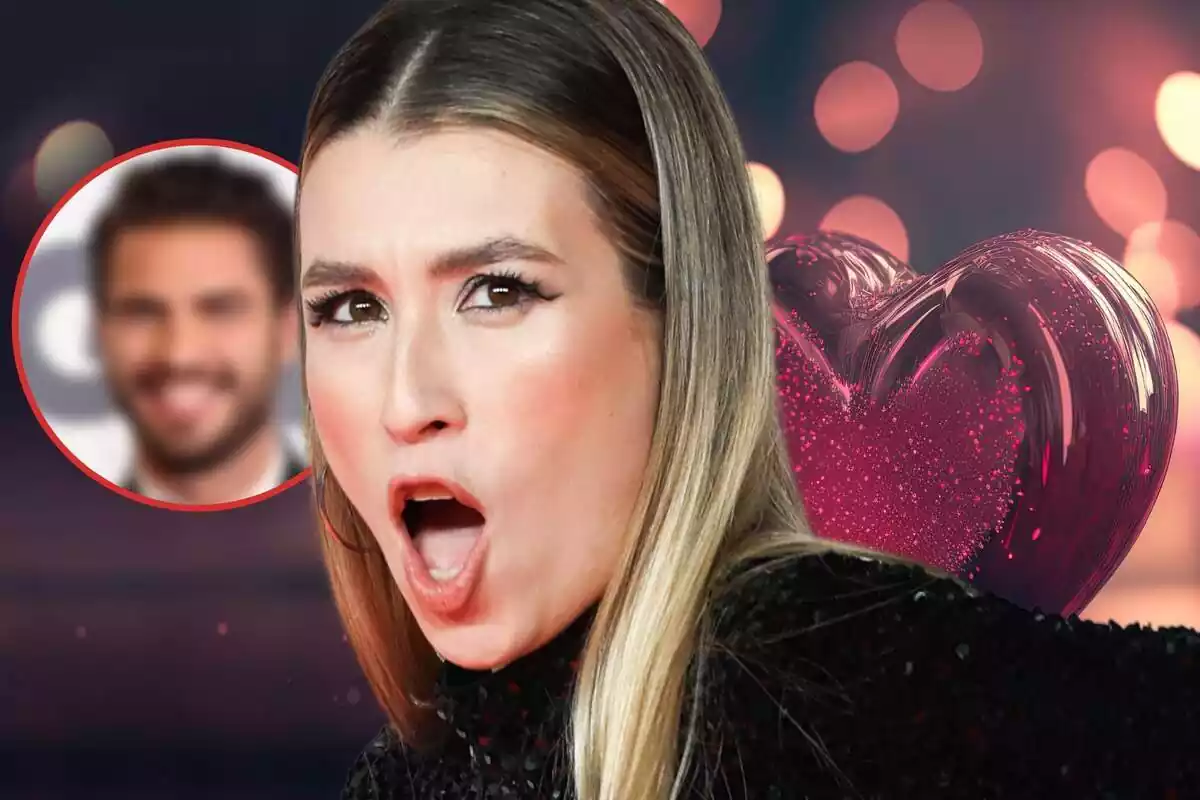 Fotomontaje de Eva Soriano con una imagen de Maxi Iglesias y un corazón de fondo