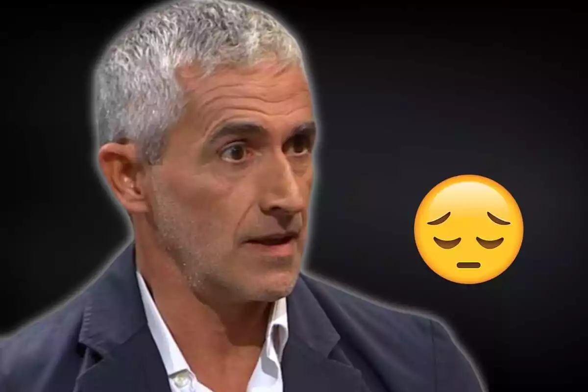 Fotomontaje del actor Jordi Díaz con un emoticono triste