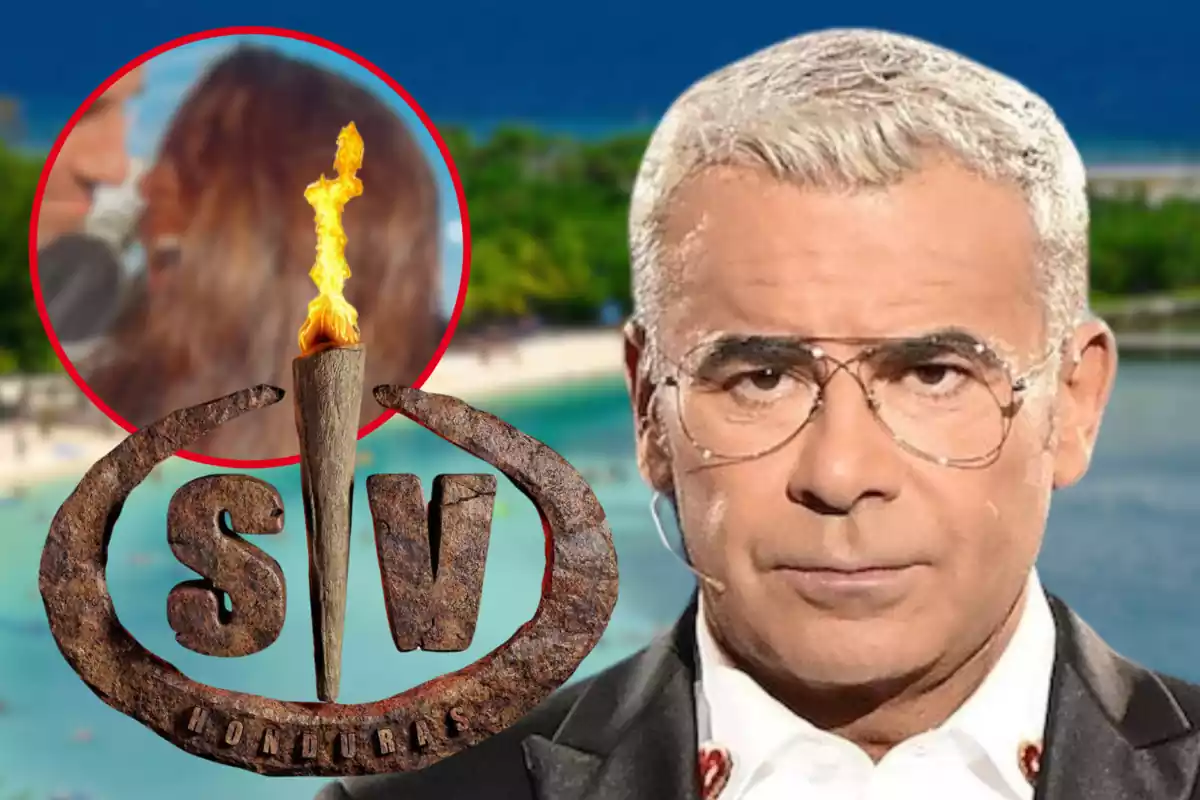 Fotomontaje con una imagen de fondo de la isla de Honduras, y al frente Jorge Javier Vázquez, el logo de 'Supervivientes' y una redonda roja con el rostro de Zayra Gutiérrez