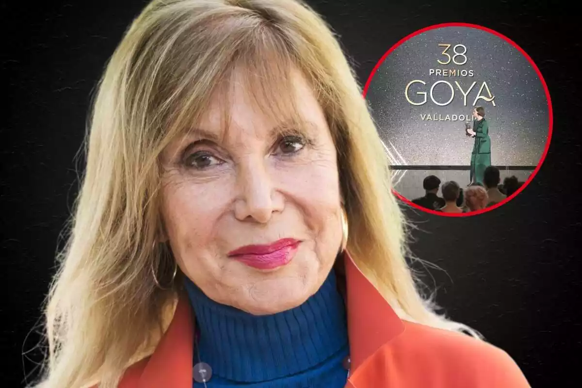 Fotomontaje de Pilar Eyre con una imagen de los Premios Goya 2024