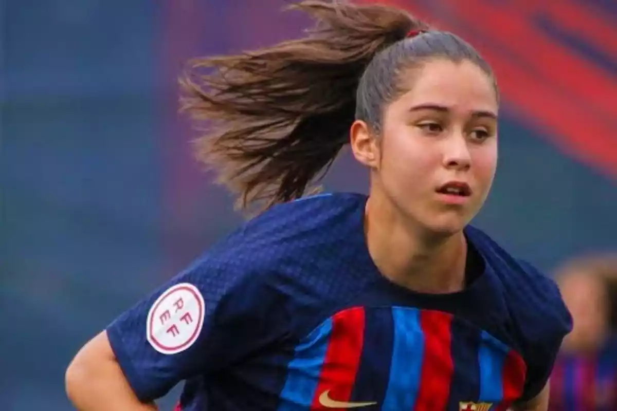 Giulia Dragoni, en acción con el Barça Femenino.