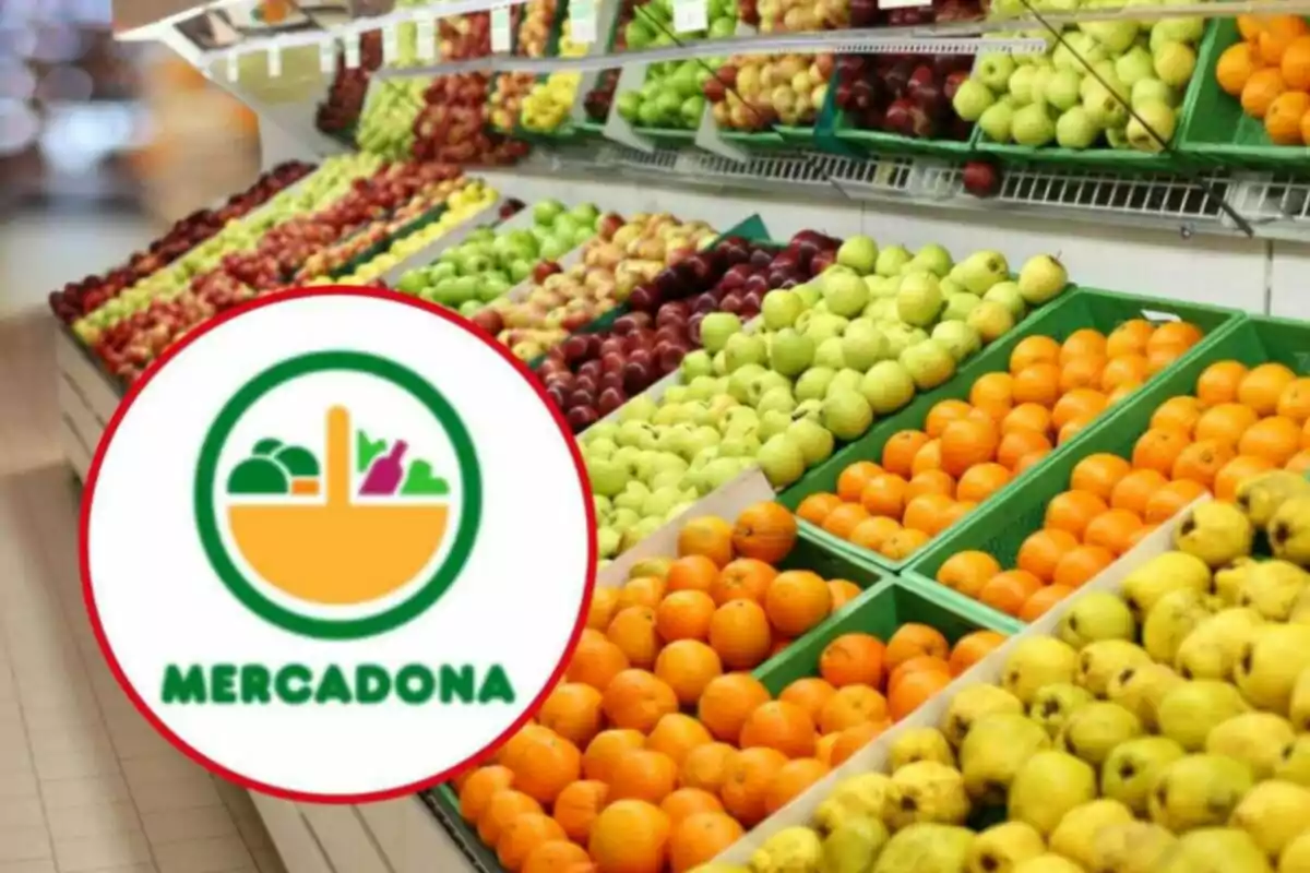 Montaje con el logo de Mercadona y varias naranjas