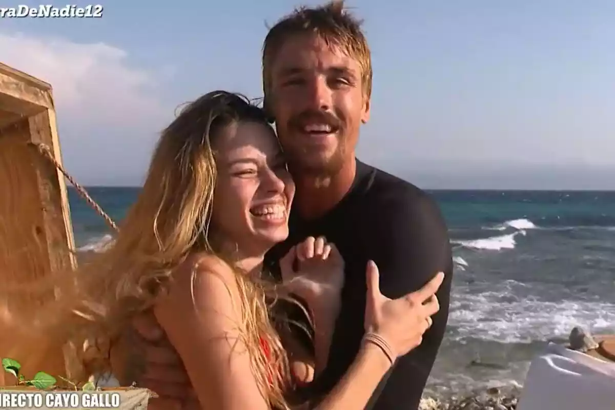 Captura de Gorka Ibarguren con su novia Andrea en su reencuentro en Supervivientes