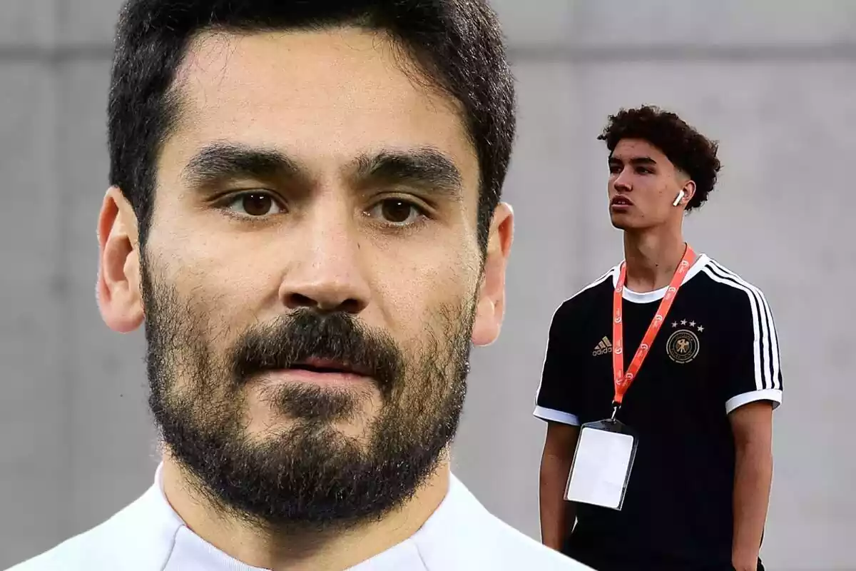 Ilkay Gündogan al lado de Noah Darvich con las manos en los bolsillos