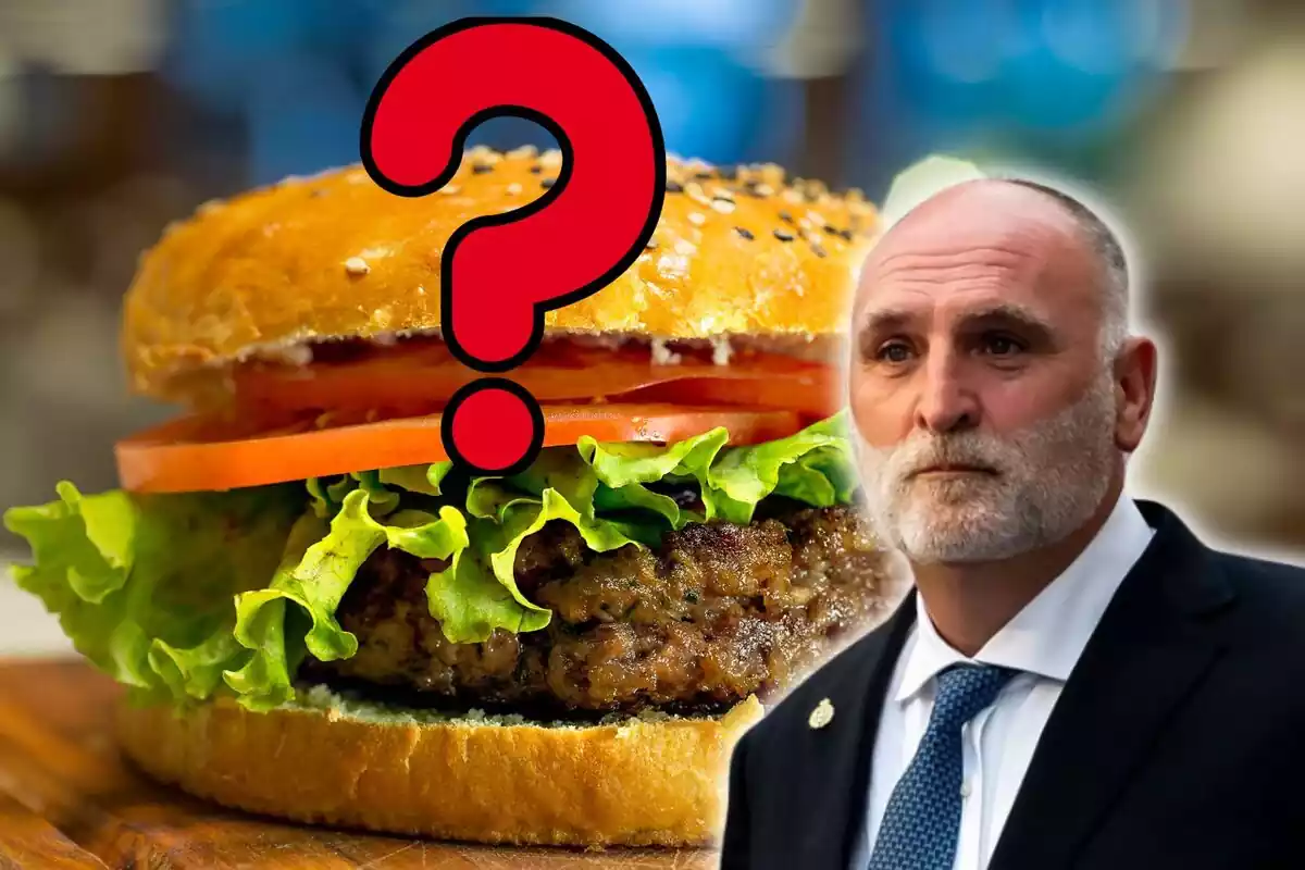 Hamburguesa y el chef José Andrés