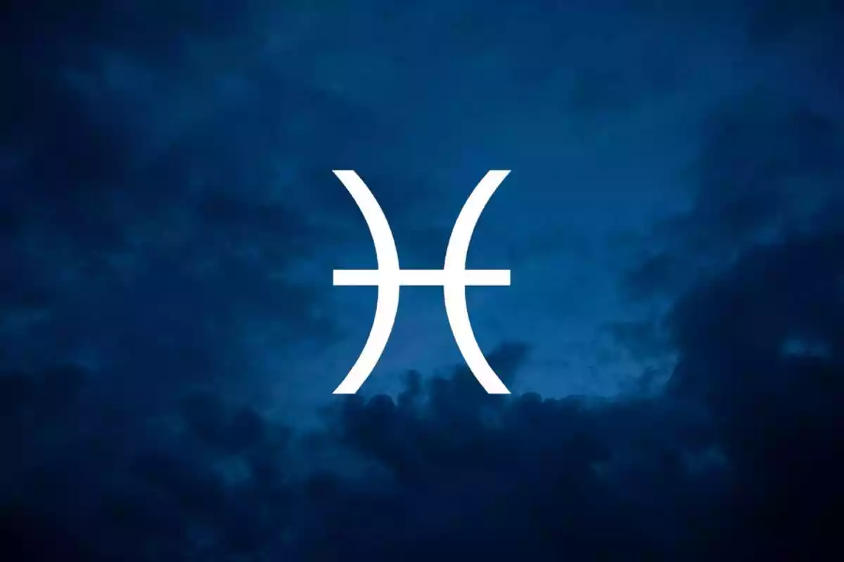 Signo del zodíaco Piscis con un cielo con estrellas de fondo