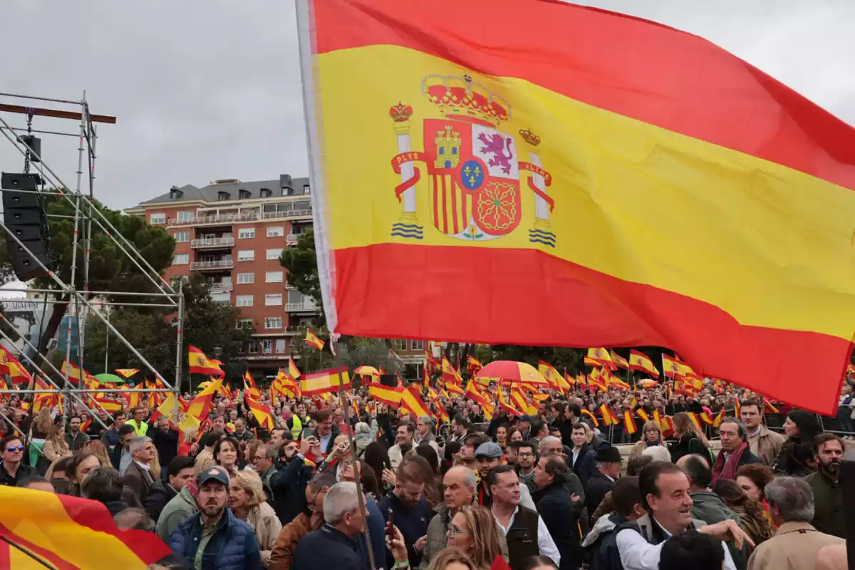 Imagen de la manifestación convocada contra la amnistía en la plaza Colon de Madrid el 29 de octubre de 2023