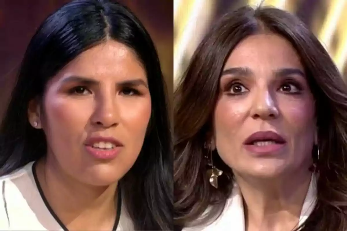 Isa Pantoja y Raquel Bollo con expresiones faciales serias en De Viernes.