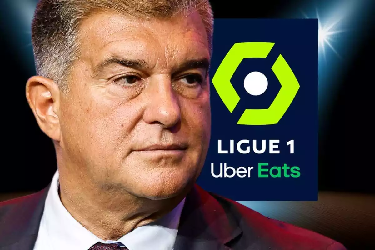 Montaje Joan Laporta Escudo Ligue 1