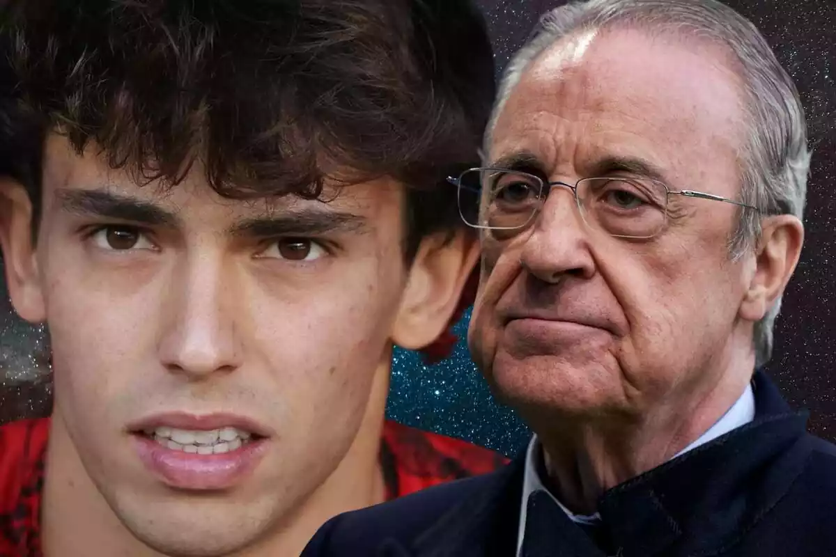 Montaje Joao Felix primer plano con Florentino Pérez