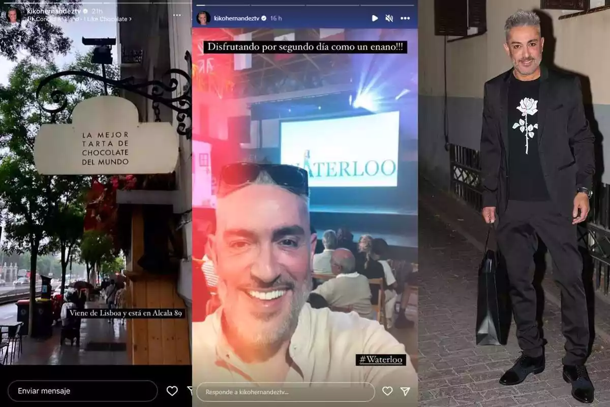Storie de Kiko Hernández en Instagram en una pastelería y en el espectáculo de 'Waterloo' el 8 de junio de 2023 Storie de Kiko Hernández en Instagram en una pastelería y en el espectáculo de 'Waterloo' el 8 de junio de 2023