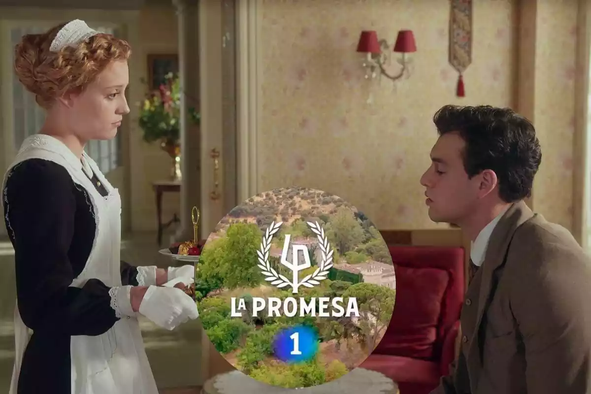 Montaje escena de 'La Promesa' con su logo y el de La 1