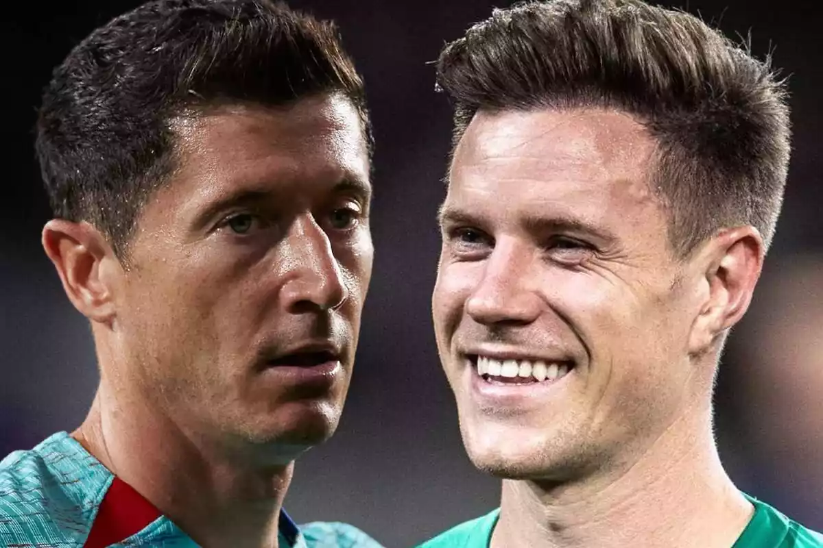 Montaje con Robert Lewandowski y Ter Stegen