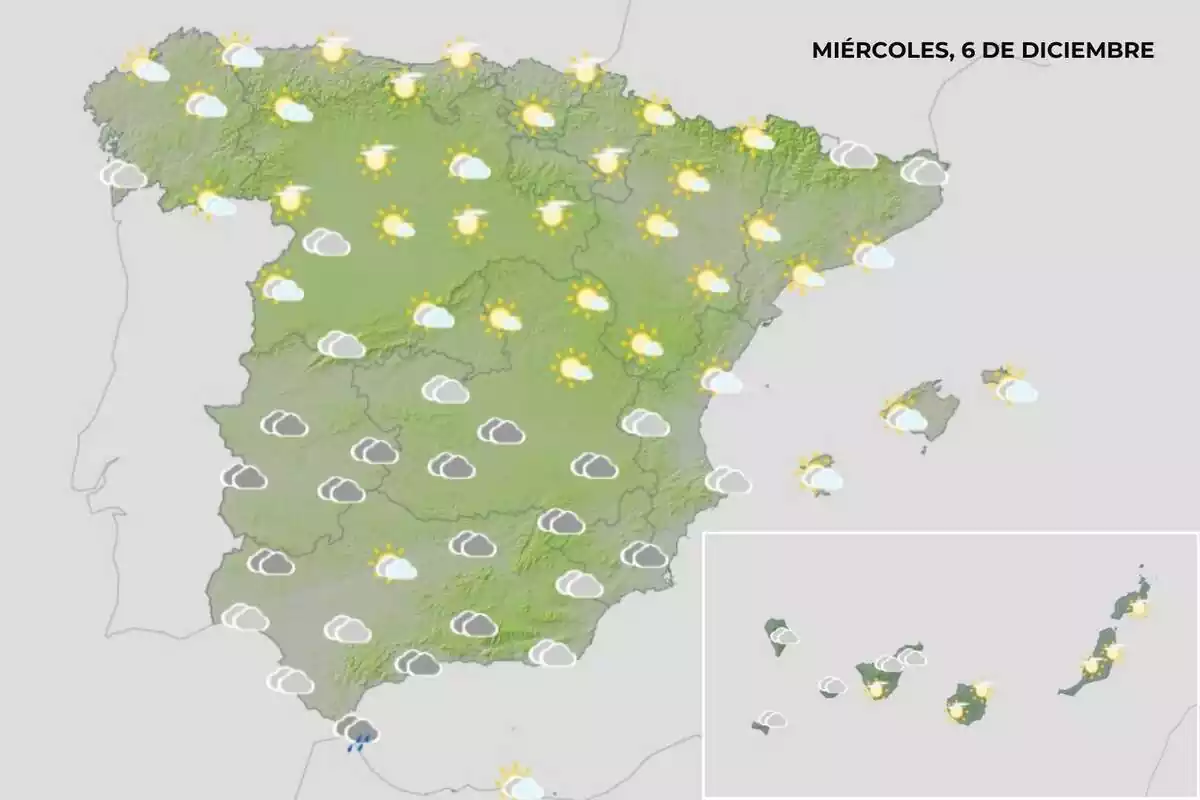 Mapa del tiempo del 6 de diciembre Mapa del tiempo del 6 de diciembre